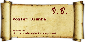 Vogler Bianka névjegykártya